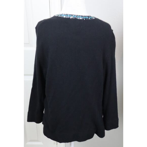 INC International Concepts Sequin Christmas Cardigan Angora Rabbit Hair Large - Picture 6 of 8